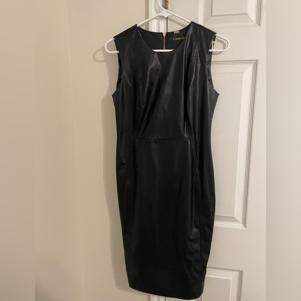 Calvin Klein pleather dress. Size 4